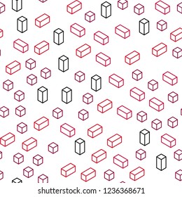 Dark Purple, Pink vector seamless, isometric backdrop with rhombus. Decorative design in abstract style with rectangles. Template for business cards, websites.