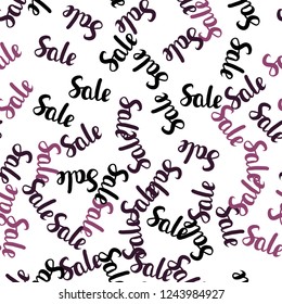 Dark Purple, Pink vector seamless layout with discount of 70, 90%. Shining colorful illustration with isolated selling prices. Design for business ads, commercials.