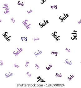 Dark Purple, Pink vector seamless pattern with sale signs. Colorful set of  percentage signs in simple style. Design for business ads, commercials.