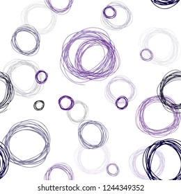 Dark Purple, Pink vector seamless cover with spots. Blurred decorative design in abstract style with bubbles. Texture for window blinds, curtains.