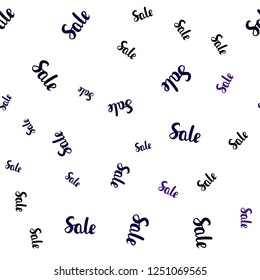 Dark Purple, Pink vector seamless template with selling words. Colored words of sales with gradient on white background. Backdrop for mega promotions, discounts.