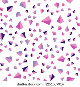 Dark Purple, Pink vector seamless, isometric texture with triangular style. Beautiful illustration with triangles in nature style. Texture for window blinds, curtains.