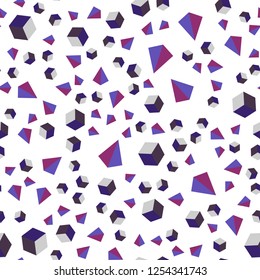 Dark Purple, Pink vector seamless, isometric cover with triangles, rectangles. Illustration with colorful triangles, rectangles. Template for business cards, websites.