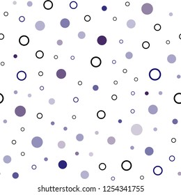 Dark Purple, Pink vector seamless texture with disks. Blurred bubbles on abstract background with colorful gradient. Trendy design for wallpaper, fabric makers.