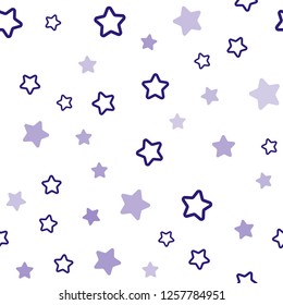 Dark Purple, Pink vector seamless template with sky stars. Glitter abstract illustration with colored stars. Design for wallpaper, fabric makers.