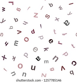 Dark Purple, Pink vector seamless template with isolated letters. Colored alphabet signs with gradient on white background. Design for textile, fabric, wallpapers.