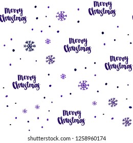 Dark Purple, Pink vector seamless cover with beautiful snowflakes. Glitter abstract illustration with crystals of ice. Template for business cards, websites.