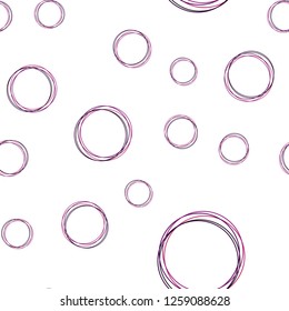 Dark Purple, Pink vector seamless layout with circle shapes. Illustration with set of shining colorful abstract circles. Texture for window blinds, curtains.