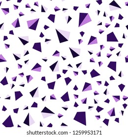 Dark Purple, Pink vector seamless, isometric template with crystals, triangles. Illustration with set of colorful triangles. Pattern for design of fabric, wallpapers.