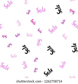Dark Purple, Pink vector seamless layout with discount words. Shining colorful illustration with isolated selling prices. Pattern for ads, posters, banners of sales.