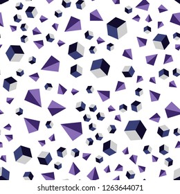 Dark Purple, Pink vector seamless, isometric cover with triangles, rectangles. Abstract illustration with colorful lines, cubes. Design for textile, fabric, wallpapers.