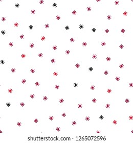 Dark Purple, Pink vector seamless template with ice snowflakes. Shining colorful illustration with snow in christmas style. Pattern for design of fabric, wallpapers.
