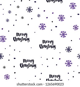 Dark Purple, Pink vector seamless template with ice snowflakes. Shining colorful illustration with snow in christmas style. Trendy design for wallpaper, fabric makers.