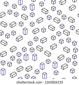 Dark Purple, Pink vector seamless, isometric template with rhombus. Modern abstract illustration with colorful rectangles. Texture for window blinds, curtains.
