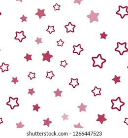 Dark Purple, Pink vector seamless layout with bright stars. Blurred decorative design in simple style with stars. Design for textile, fabric, wallpapers.