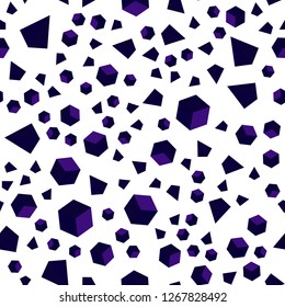 Dark Purple, Pink vector seamless, isometric texture with poly style with cubes. Illustration with colorful triangles, rectangles. Pattern for design of fabric, wallpapers.