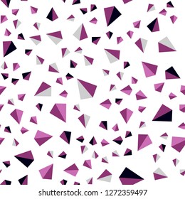 Dark Purple, Pink vector seamless, isometric background with triangles. Abstract gradient illustration with triangles. Design for wallpaper, fabric makers.