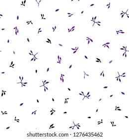 Dark Purple, Pink vector seamless doodle template with leaves. An elegant bright illustration with leaves in Natural style. Pattern for design of window blinds, curtains.