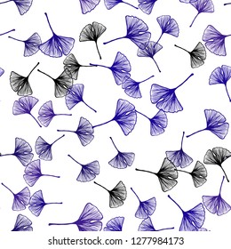 Dark Purple, Pink vector seamless elegant background with leaves. Sketchy doodles with leaves on blurred background. Pattern for trendy fabric, wallpapers.