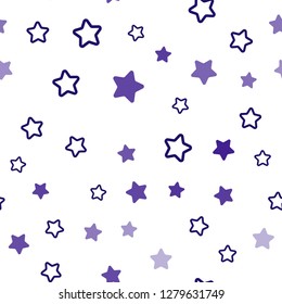 Dark Purple, Pink vector seamless template with sky stars. Modern geometrical abstract illustration with stars. Template for business cards, websites.