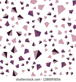 Dark Purple, Pink vector seamless, isometric cover with polygonal style. Glitter abstract illustration with triangular shapes. Pattern for design of fabric, wallpapers.