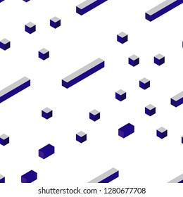 Dark Purple, Pink vector seamless, isometric template with rhombus. Beautiful illustration with rectangles and squares. Design for textile, fabric, wallpapers.