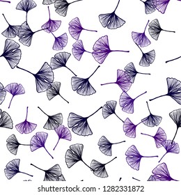 Dark Purple, Pink vector seamless natural background with leaves. Colorful abstract illustration with leaves in doodle style. Pattern for design of fabric, wallpapers.
