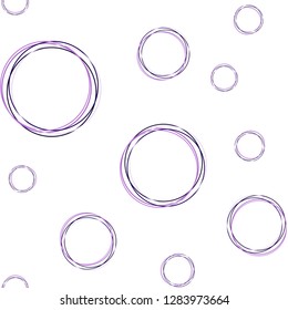 Dark Purple, Pink vector seamless texture with disks. Illustration with set of shining colorful abstract circles. Pattern for design of fabric, wallpapers.