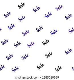Dark Purple, Pink vector seamless layout with discount words. Abstract illustration with colorful gradient symbols of sales. Pattern for ads, posters, banners of sales.