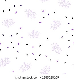 Dark Purple, Pink vector seamless elegant background with leaves, branches. Modern abstract illustration with leaves and branches. Pattern for design of fabric, wallpapers.