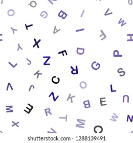 Dark Purple, Pink vector seamless template with isolated letters. Modern geometrical illustration with ABC english symbols. Template for business cards, websites.
