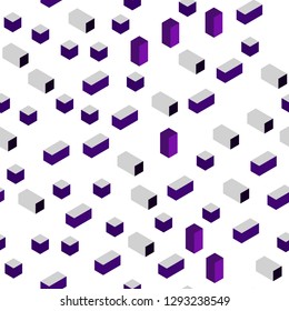Dark Purple, Pink vector seamless, isometric background with rectangles. Modern abstract illustration with colorful rectangles. Template for business cards, websites.