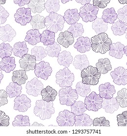 Dark Purple, Pink vector seamless doodle pattern with flowers. Creative illustration in blurred style with flowers. Design for textile, fabric, wallpapers.