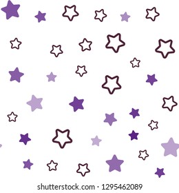 Dark Purple, Pink vector seamless background with colored stars. Blurred decorative design in simple style with stars. Texture for window blinds, curtains.