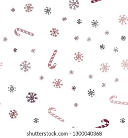 Dark Purple, Pink vector seamless background with sweet xmas lollipops.