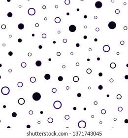 Dark Purple, Pink vector seamless backdrop with dots. Blurred decorative design in abstract style with bubbles. Pattern for design of window blinds, curtains.