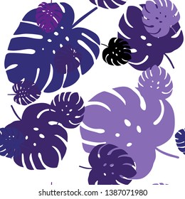 Dark Purple, Pink vector seamless abstract backdrop with leaves. Brand new colored illustration in blurry style with leaves. Design for wallpaper, fabric makers.