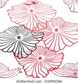 Dark Purple, Pink vector seamless natural backdrop with flowers. Doodle illustration of flowers in Origami style. Pattern for design of fabric, wallpapers.