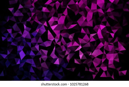 Dark Purple, Pink vector shining triangular background. Modern geometrical abstract illustration with gradient. Triangular pattern for your business design.