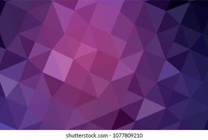 Dark Purple, Pink vector shining triangular backdrop. Elegant bright polygonal illustration with gradient. Triangular pattern for your business design.