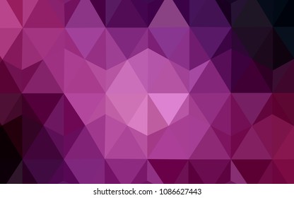 Dark Purple, Pink vector shining triangular backdrop. Colorful abstract illustration with triangles. Brand new design for your business.
