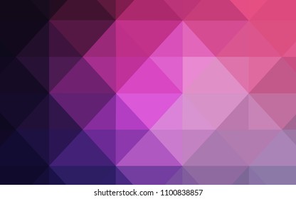 Dark Purple, Pink vector shining triangular cover. Polygonal abstract illustration with gradient. Pattern for a brand book's backdrop.