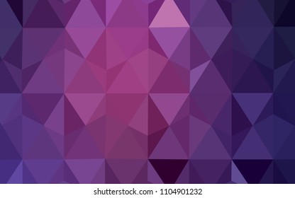 Dark Purple, Pink vector shining triangular cover. Elegant bright polygonal illustration with gradient. Brand new design for your business.