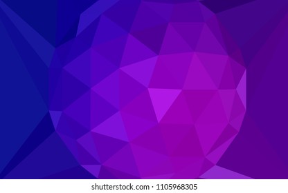 Dark Purple, Pink vector shining triangular cover with a gem in a centre. Colorful abstract illustration with triangles. Triangular pattern for your design.