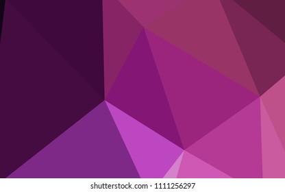 Dark Purple, Pink vector shining triangular backdrop. A completely new color illustration in a polygonal style. A new texture for your web site.