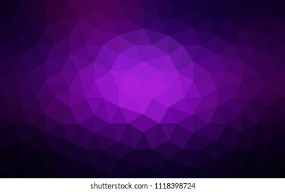 Dark Purple, Pink vector shining triangular layout. Modern abstract illustration with triangles. Completely new template for your banner.