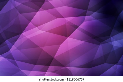 Dark Purple, Pink vector shining triangular cover. Colorful illustration in polygonal style with gradient. Polygonal design for your web site.