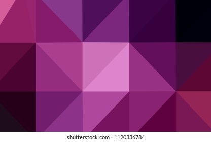 Dark Purple, Pink vector shining triangular layout. A sample with polygonal shapes. Brand-new design for your business.