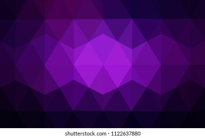 Dark Purple, Pink vector shining triangular cover. Triangular geometric sample with gradient.  Textured pattern for your backgrounds.