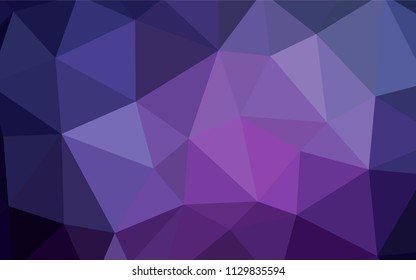 Dark Purple, Pink vector shining triangular layout. Shining colorful illustration with triangles. Completely new template for your banner.